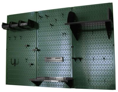Image showing  32 in. x 48 in. Industrial Metal Pegboard Standard Tool Storage Kit, Green/Black
