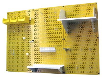 Image showing  32 in. x 48 in. Industrial Metal Pegboard Standard Tool Storage Kit, Yellow/White