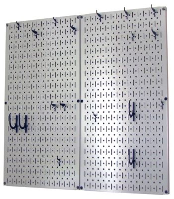 Image showing  Industrial Metal Pegboard Kitchen Organizer Kit, 32 in. x 32 in., Gray/Black