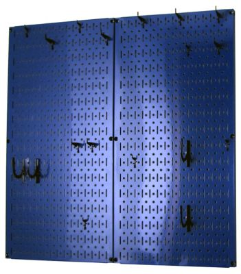 Image showing  Industrial Metal Pegboard Kitchen Organizer Kit, 32 in. x 32 in., Blue/Black