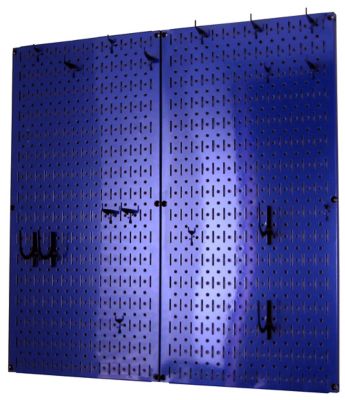Image showing  Industrial Metal Pegboard Kitchen Organizer Kit, 32 in. x 32 in., Blue/Blue