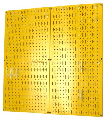 Image showing  Industrial Metal Pegboard Kitchen Organizer Kit, 32 in. x 32 in., Yellow/White