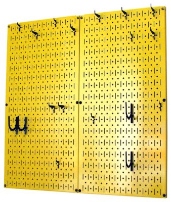 Image showing  Industrial Metal Pegboard Kitchen Organizer Kit, 32 in. x 32 in., Yellow/Black