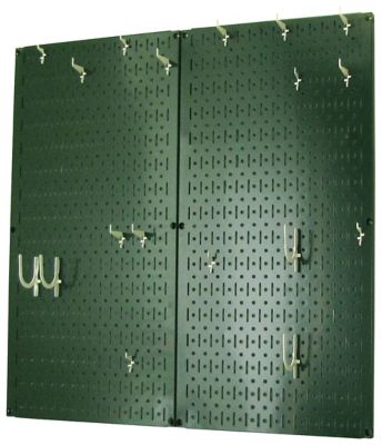 Image showing  Industrial Metal Pegboard Kitchen Organizer Kit, 32 in. x 32 in., Green/White