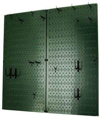 Image showing  Industrial Metal Pegboard Kitchen Organizer Kit, 32 in. x 32 in., Green/Black