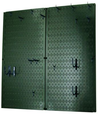 Image showing  Industrial Metal Pegboard Kitchen Organizer Kit, 32 in. x 32 in., Green/Blue