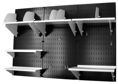 Image showing  Industrial Metal Pegboard Office Organizer Kit, 32 in. x 48 in., Black/White