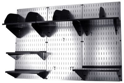 Image showing  Industrial Metal Pegboard Office Organizer Kit, 32 in. x 48 in., Galvanized Steel/Black