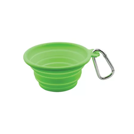 foufouBRANDS Collapsible Silicone Travel Bowl for Dogs and Cats Dishwasher Safe 3.3 Cup Medium 1 Pack Lime Pet Portable Water & Food Containers