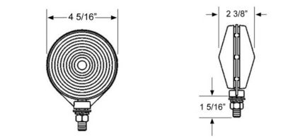 Image showing  5-5/8 in. 12V Double-Faced Round Stop/Tail/Turn/Park Light, Red/Amber