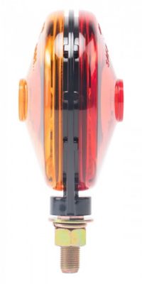 Image showing 7 th Hopkins Towing Solutions 5-5/8 in. 12V Double-Faced Round Stop/Tail/Turn/Park Light, Red/Amber