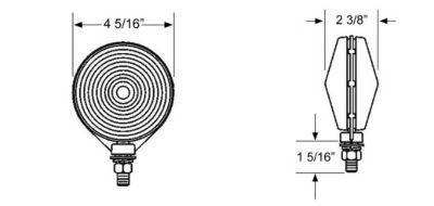 Image showing  4.3 in. 12V Double-Faced Round Park and Turn Light, Amber/Amber