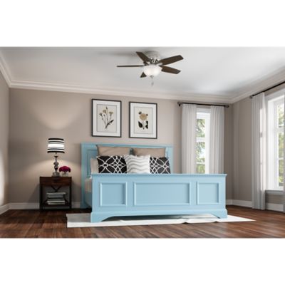 Image showing  42 in. 3-Speed Indoor Newsome Low-Profile Ceiling Fan with LED Light Kit and Pull Chain, Fresh White