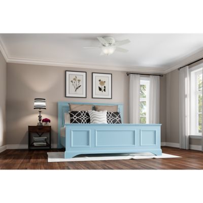 Image showing  42 in. 3-Speed Indoor Newsome Low-Profile Ceiling Fan with LED Light Kit and Pull Chain, Fresh White