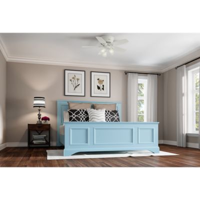 Image showing  42 in. 3-Speed Indoor Builder Low-Profile Ceiling Fan with LED Light Kit and Pull Chain, Brushed Nickel