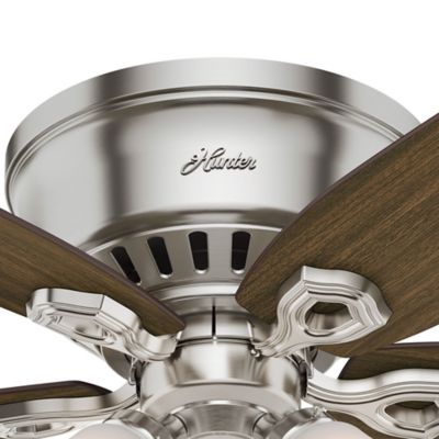 Image showing  42 in. 3-Speed Indoor Builder Low-Profile Ceiling Fan with LED Light Kit and Pull Chain, Brushed Nickel