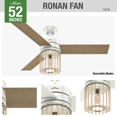 Hunter Ronan Ceiling Fan With Led Light Kit And Handheld Remote 52 In Matte Black At Tractor Supply Co - Ronan Ceiling Fan With Light