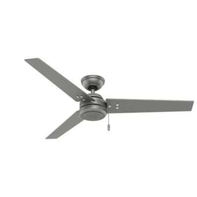 Hunter 52 in. Cassius Damp-Rated Ceiling Fan with Pull Chain, Matte Black