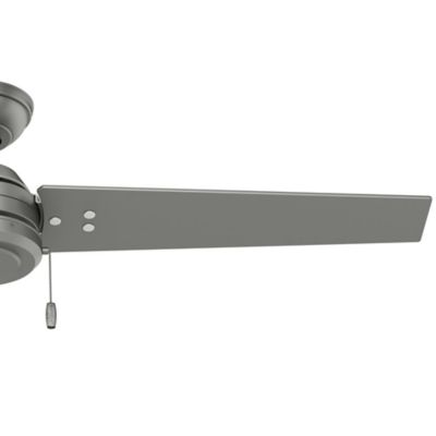 Image showing  52 in. 3-Speed Indoor/Outdoor Cassius Damp-Rated Ceiling Fan with Pull Chain, Matte Black