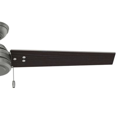Image showing  52 in. 3-Speed Indoor/Outdoor Cassius Damp-Rated Ceiling Fan with Pull Chain, Matte Black