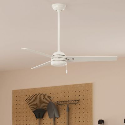 Image showing 5 th Hunter 52 in. 3-Speed Indoor/Outdoor Cassius Damp-Rated Ceiling Fan with Pull Chain, Matte Black