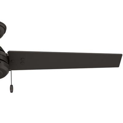 Image showing  52 in. 3-Speed Indoor/Outdoor Cassius Damp-Rated Ceiling Fan with Pull Chain, Matte Black