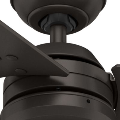 Image showing  52 in. 3-Speed Indoor/Outdoor Cassius Damp-Rated Ceiling Fan with Pull Chain, Matte Black