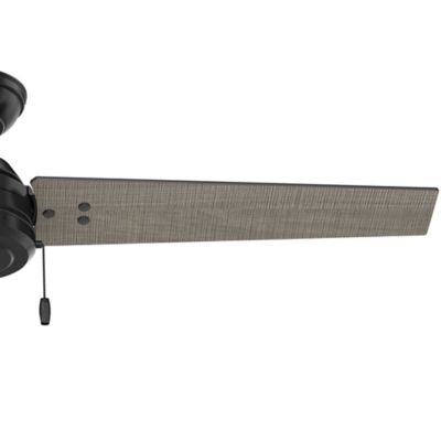 Image showing  52 in. 3-Speed Indoor/Outdoor Cassius Damp-Rated Ceiling Fan with Pull Chain, Matte Black