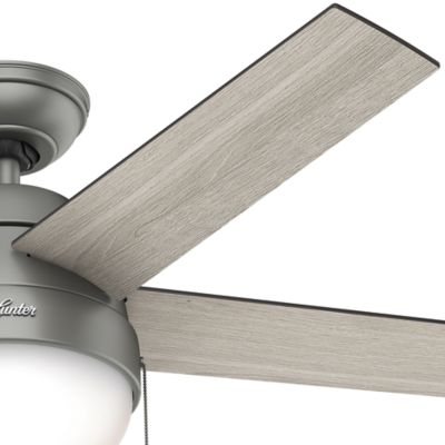 Image showing  46 in. 3-Speed Indoor Anslee Ceiling Fan with LED Light Kit and Pull Chain, Fresh White