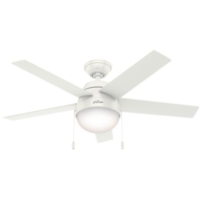 Hunter 46 in. 3-Speed Indoor Anslee Ceiling Fan with LED Light Kit and Pull Chain, Fresh White