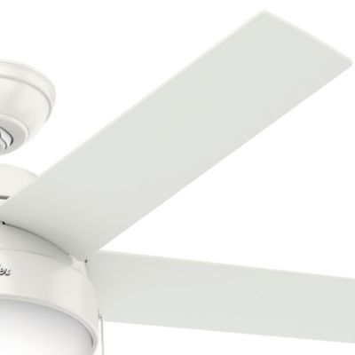 Image showing  46 in. 3-Speed Indoor Anslee Ceiling Fan with LED Light Kit and Pull Chain, Fresh White