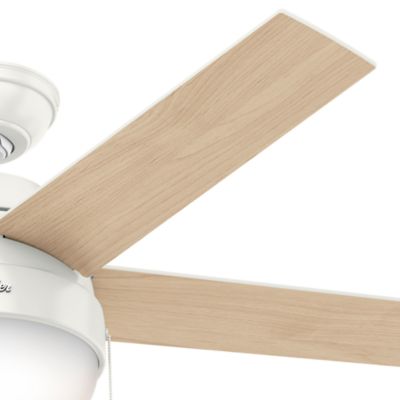 Image showing  46 in. 3-Speed Indoor Anslee Ceiling Fan with LED Light Kit and Pull Chain, Fresh White