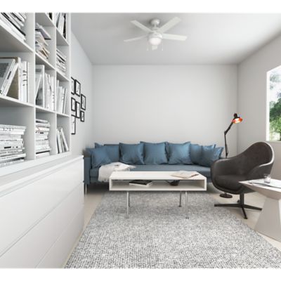 Image showing  46 in. 3-Speed Indoor Anslee Ceiling Fan with LED Light Kit and Pull Chain, Fresh White