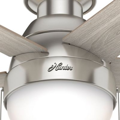 Image showing  46 in. 3-Speed Indoor Anslee Low-Profile Ceiling Fan with LED Light Kit with Pull Chain, Fresh White