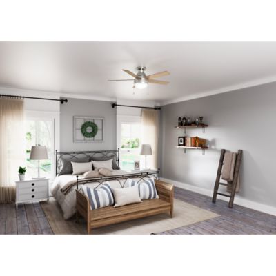 Image showing  46 in. 3-Speed Indoor Anslee Low-Profile Ceiling Fan with LED Light Kit with Pull Chain, Fresh White