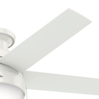 Image showing  46 in. 3-Speed Indoor Anslee Low-Profile Ceiling Fan with LED Light Kit with Pull Chain, Fresh White