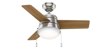 Hunter 36 in. Aker Ceiling Fan with LED Light Kit and Pull Chain, Fresh White