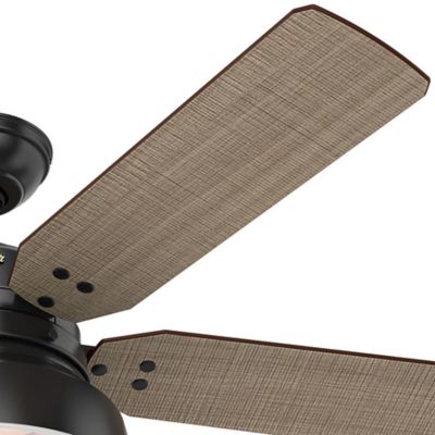 Image showing  52 in. 3-Speed Indoor/Outdoor Mill Valley Damp-Rated Ceiling Fan with LED Light Kit and Pull Chain, Indigo Blue