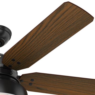 Image showing  52 in. 3-Speed Indoor/Outdoor Mill Valley Damp-Rated Ceiling Fan with LED Light Kit and Pull Chain, Indigo Blue
