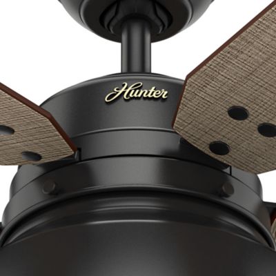 Image showing  52 in. 3-Speed Indoor/Outdoor Mill Valley Damp-Rated Ceiling Fan with LED Light Kit and Pull Chain, Indigo Blue