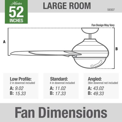 Image showing 7 th Hunter 52 in. 3-Speed Indoor/Outdoor Mill Valley Damp-Rated Ceiling Fan with LED Light Kit and Pull Chain, Indigo Blue