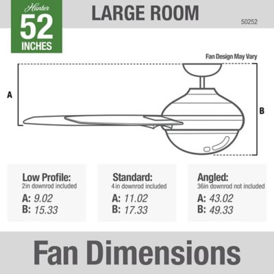 Image showing 6 th Hunter 52 in. 3-Speed Indoor/Outdoor Mill Valley Damp-Rated Ceiling Fan with LED Light Kit and Pull Chain, Indigo Blue
