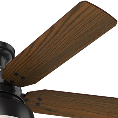 Image showing  52 in. 3-Speed Indoor/Outdoor Mill Valley Low-Profile Damp-Rated Ceiling Fan with LED Light Kit, Matte Silver