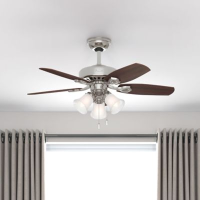 Image showing 5 th Hunter 42 in. 3-Speed Builder Ceiling Fan with LED Light Kit and Pull Chain, Bronze