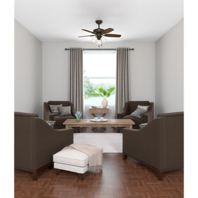 Image showing  42 in. 3-Speed Builder Ceiling Fan with LED Light Kit and Pull Chain, Bronze