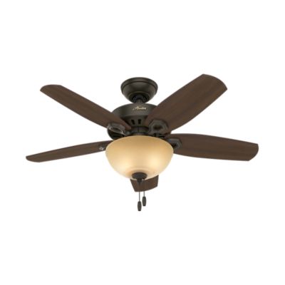 Hunter 42 in. Builder Ceiling Fan with LED Light Kit and Pull Chain, Brushed Nickel