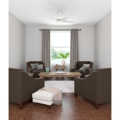 Image showing  42 in. 3-Speed Indoor Builder Ceiling Fan with LED Light Kit and Pull Chain, Brushed Nickel