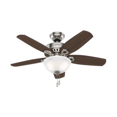 Hunter 42 in. 3-Speed Indoor Builder Ceiling Fan with LED Light Kit and Pull Chain, Brushed Nickel