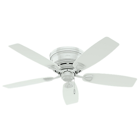 Hunter 48 in. Indoor/Outdoor Sea Wind Low-Profile Ceiling Fan with Pull Chain, White
