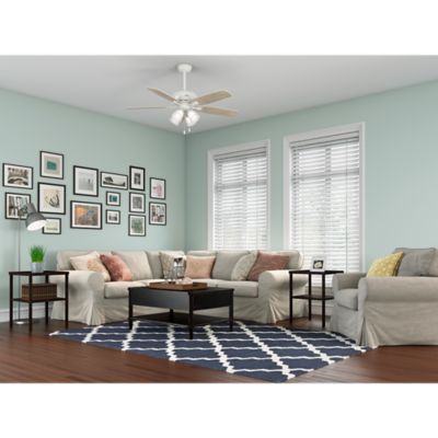 Image showing  52 in. 3-Speed Indoor Amberlin Ceiling Fan with LED Light Kit and Pull Chain, Bronze